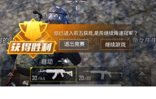 如果玩家最终取得胜利,会出现"大吉大利,和平精英"的标语,并出现直升