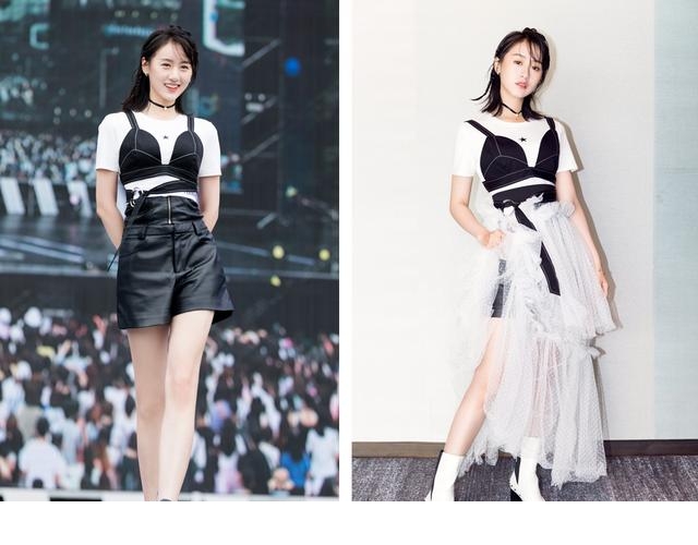 内衣外穿:吴宣仪大胆,袁冰妍柳岩撞衫淑女,而baby亮片绿最时尚