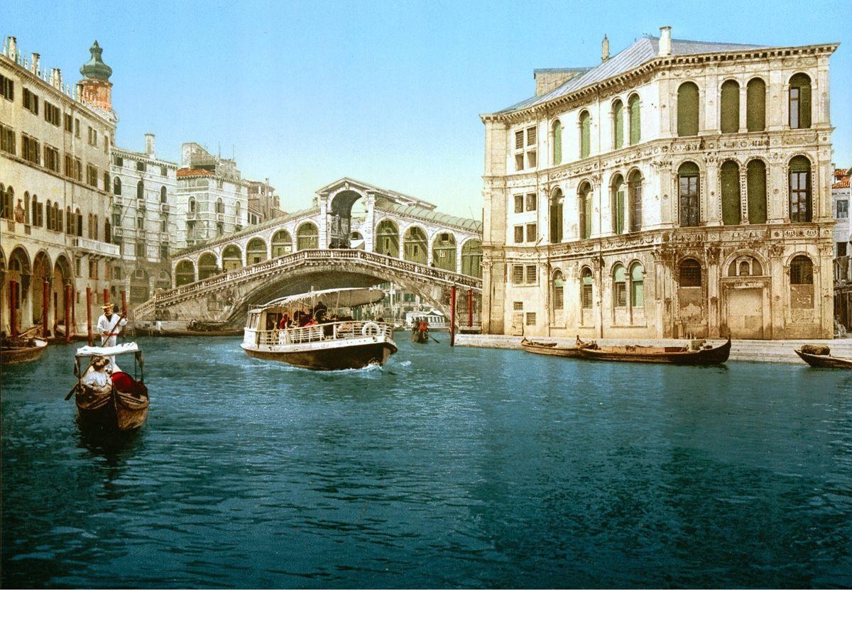原创 彩色明信片 十九世纪的意大利威尼斯