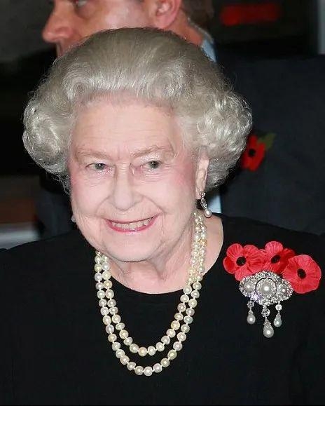 英女王的珍珠太有戏,难怪每一套彩虹都有得搭